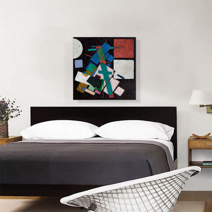 Modern Dark Composition of Rectangles and a Circle