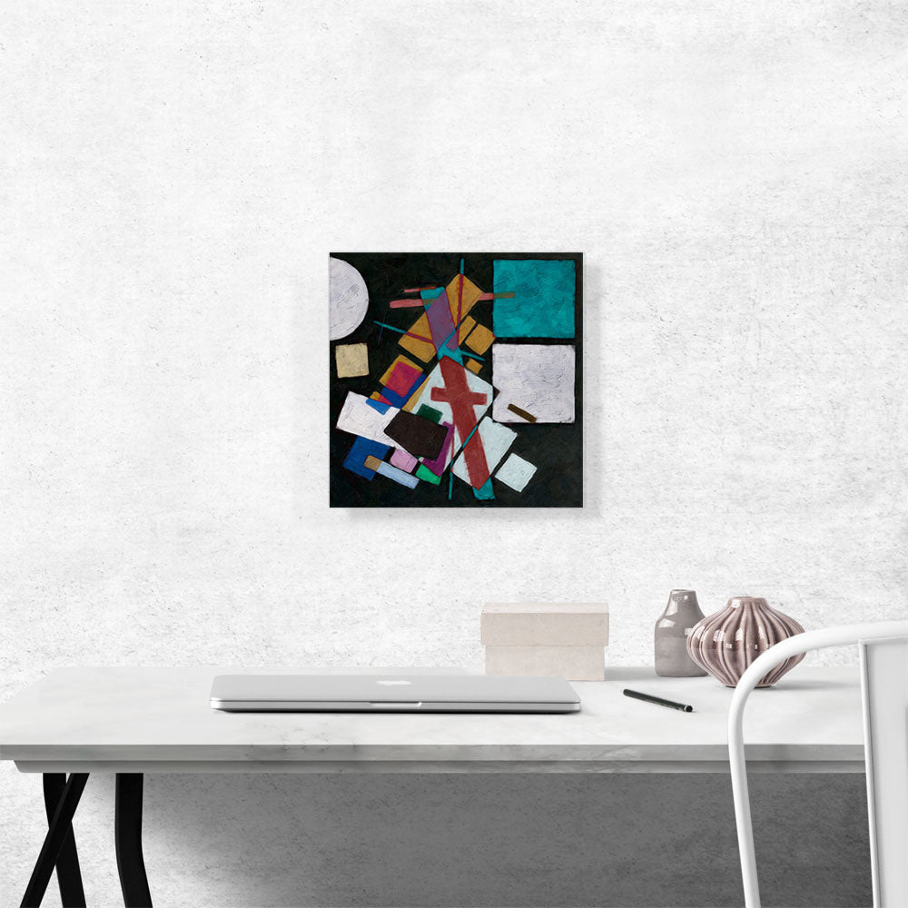 Modern Intersecting Rectangles and a Circle