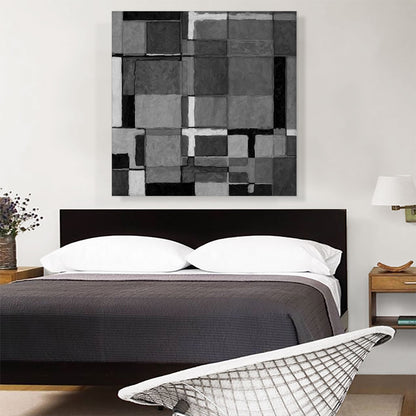 Modern Gray Grid of Intersecting Rectangles
