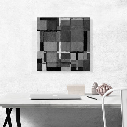 Modern Gray Grid of Intersecting Rectangles