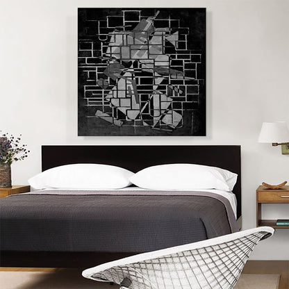 Modern Line Network Over Rectangles Dark Gray