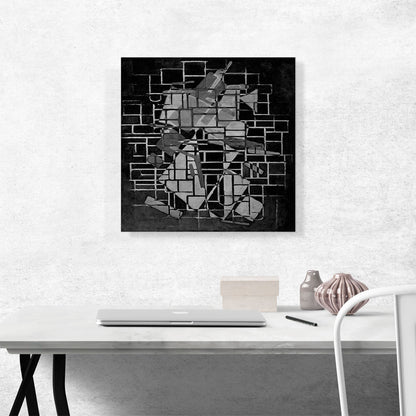 Modern Line Network Over Rectangles Dark Gray