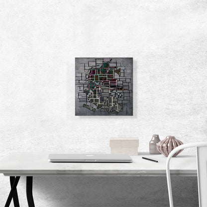 Modern Line Network Over Rectangles Light Gray
