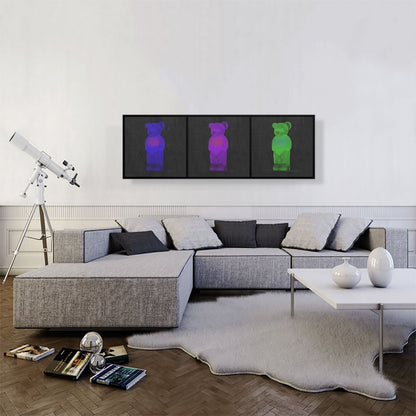 Modern Blue Violet and Green Neon Gummy Bears