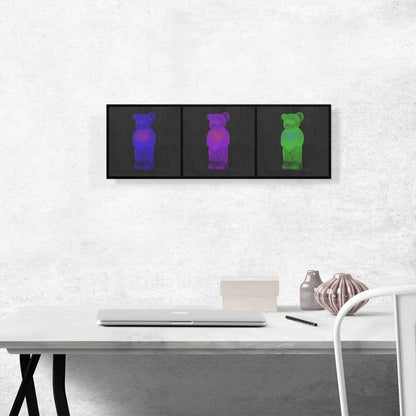 Modern Blue Violet and Green Neon Gummy Bears