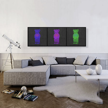 Modern Blue Violet and Green Neon Gummy Bears