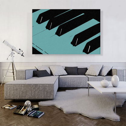 Modern Piano Keys in Cerulean