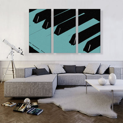 Modern Piano Keys in Cerulean