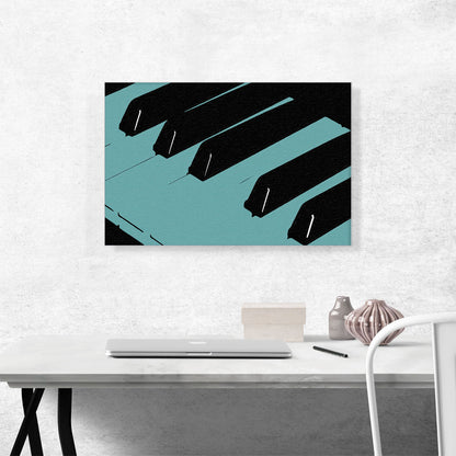 Modern Piano Keys in Cerulean