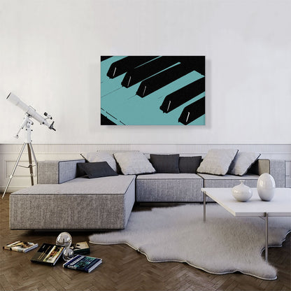 Modern Piano Keys in Cerulean