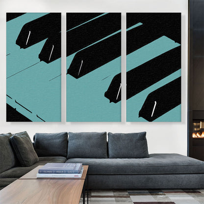 Modern Piano Keys in Cerulean