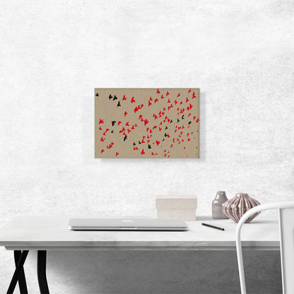 Modern Flock Flight in Red and Black