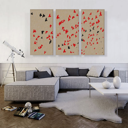 Modern Flock Flight in Red and Black