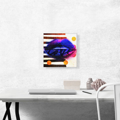 Modern Purple Love Lips Stripes