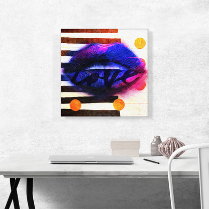 Modern Purple Love Lips Stripes
