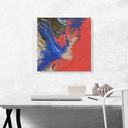 Blue Tan Strawberry Peach Modern