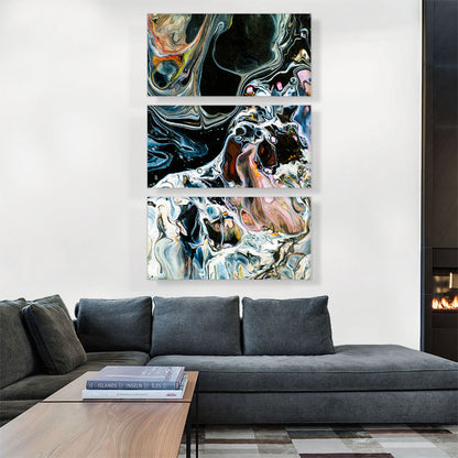 Colors Mixing Into Black Paint Modern Rectangle