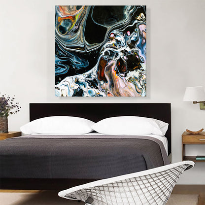 Colors Mixing Into Black Paint Modern Square