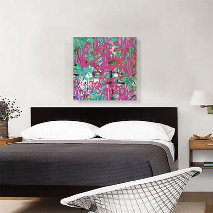 Green Teal Pink Graffiti Modern