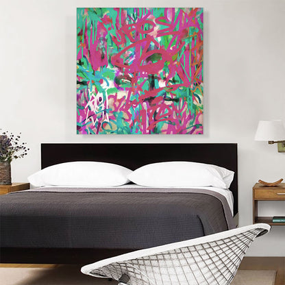 Green Teal Pink Graffiti Modern