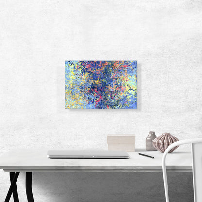 Baby Blue Pink Yellow Splatter Modern