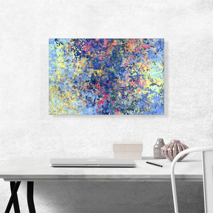 Baby Blue Pink Yellow Splatter Modern