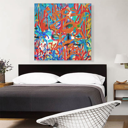 Orange Blue and Red Graffiti Modern