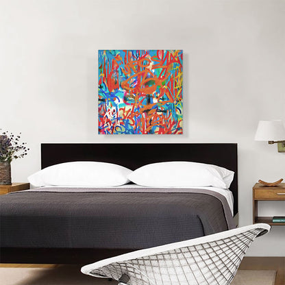 Orange Blue and Red Graffiti Modern