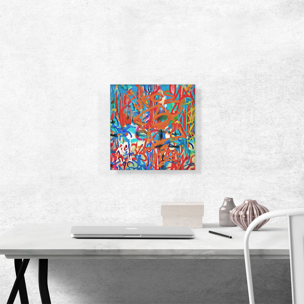 Orange Blue and Red Graffiti Modern