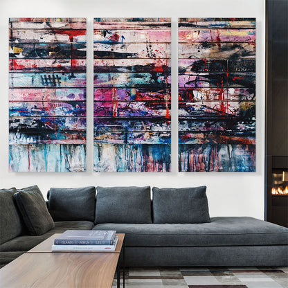Paint Splatter Wood Wall Rectangle