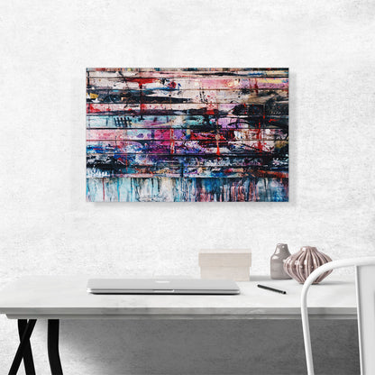 Paint Splatter Wood Wall Rectangle