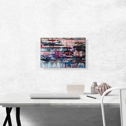 Paint Splatter Wood Wall Rectangle