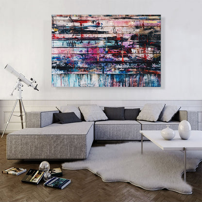 Paint Splatter Wood Wall Rectangle