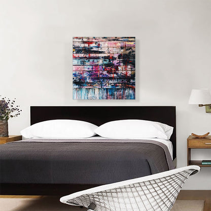 Paint Splatter Wood Wall Square