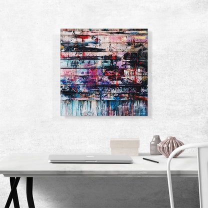 Paint Splatter Wood Wall Square