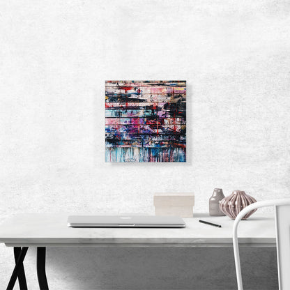 Paint Splatter Wood Wall Square