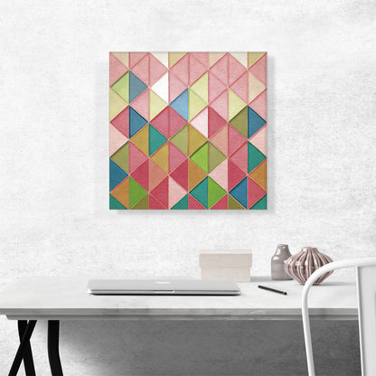 Pink Green Teal Yellow Triangles Modern