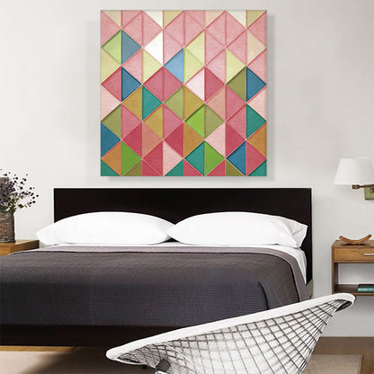 Pink Green Teal Yellow Triangles Modern
