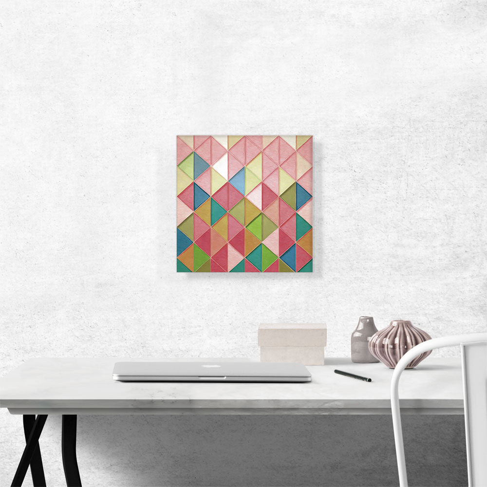 Pink Green Teal Yellow Triangles Modern