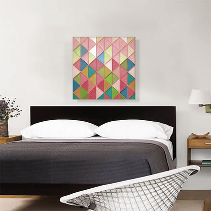 Pink Green Teal Yellow Triangles Modern
