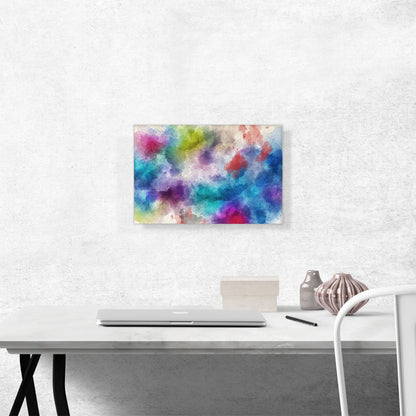 Rainbow Watercolor Spots on White