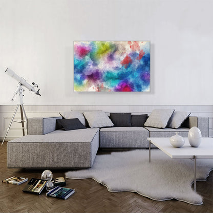 Rainbow Watercolor Spots on White