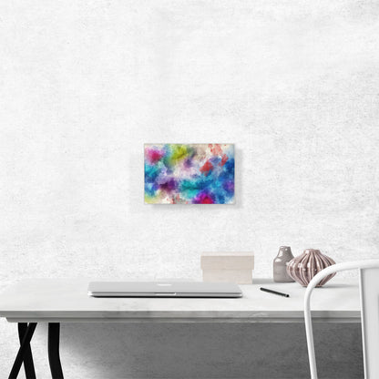 Rainbow Watercolor Spots on White
