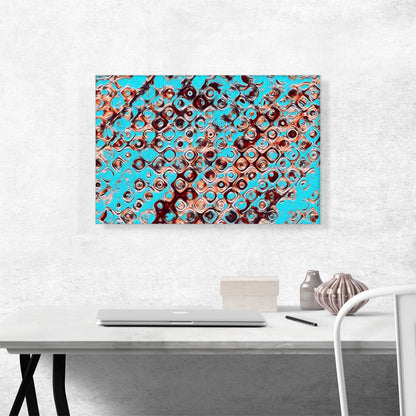 Teal Brown Tan Shapes Modern