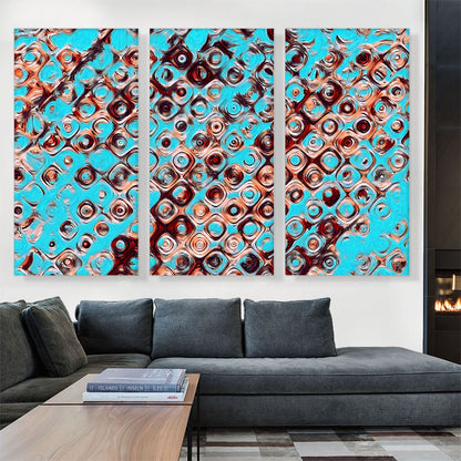 Teal Brown Tan Shapes Modern