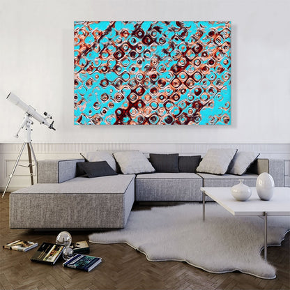 Teal Brown Tan Shapes Modern