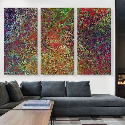 Yellow Blue Purple Red Spots Modern Panoramic