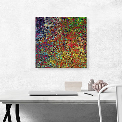 Yellow Blue Purple Red Spots Modern Square
