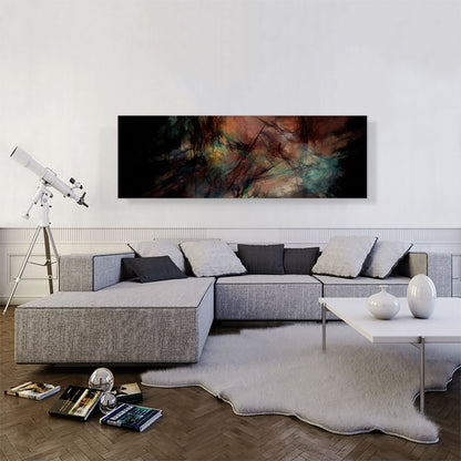 Black With Teal and Peach Modern Panoramic