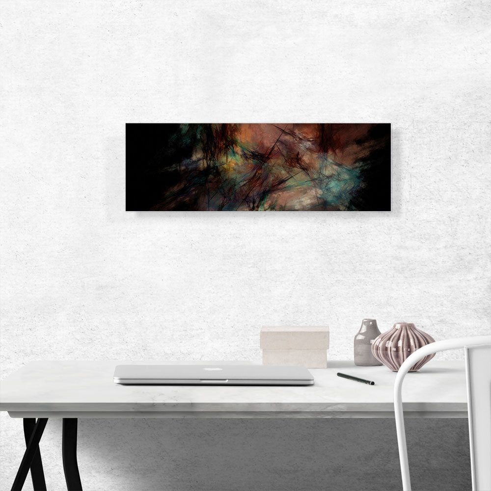 Black With Teal and Peach Modern Panoramic